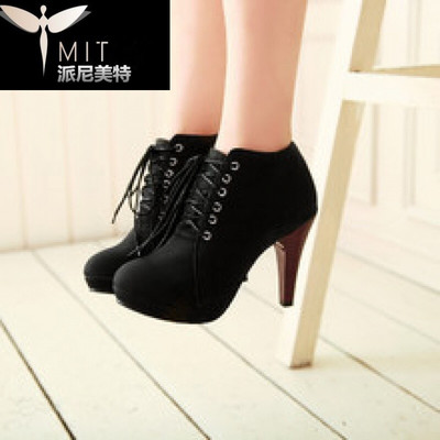 新品絨面系帶粗跟大碼鞋碼碼馬丁靴碼女祼靴女鞋女靴子 派尼美特馬丁靴型號【價格 圖片 品牌 報價】-蘇寧易購派尼美特服飾鞋帽專營店